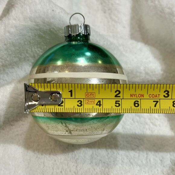 Vintage 1950’s Shiny Brite Mercury Glass & Striped Ornament**3”H**U.S.A.** - Picture 8 of 8
